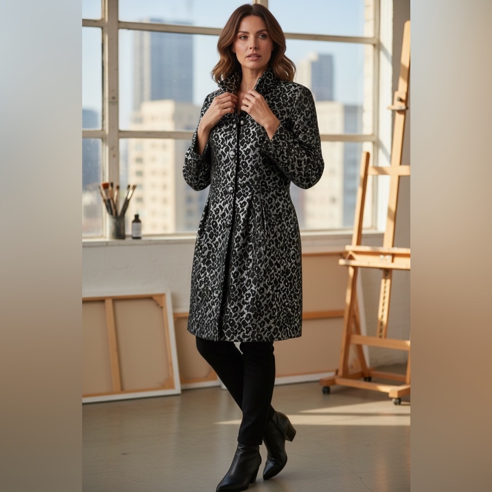 Rachel Roy Textured Velvet & Silk Blend Lightweight Coat Jacket Size 6 - Picture 14 of 15